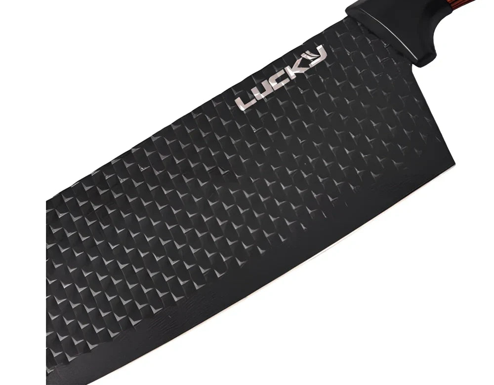 Six-piece stainless steel knife set with wheat straw handles and anti-rust blades