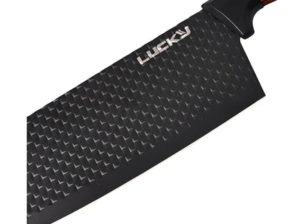 Six-piece stainless steel knife set with wheat straw handles and anti-rust blades