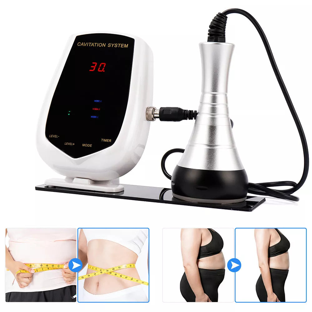 Ultrasonic Fat Rejection Body Sculpting Apparatus in white, compact design for non-invasive fat reduction