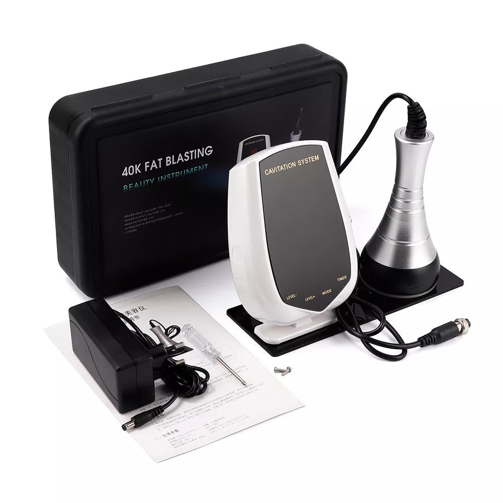 Ultrasonic Fat Rejection Body Sculpting Apparatus in white, compact design for non-invasive fat reduction