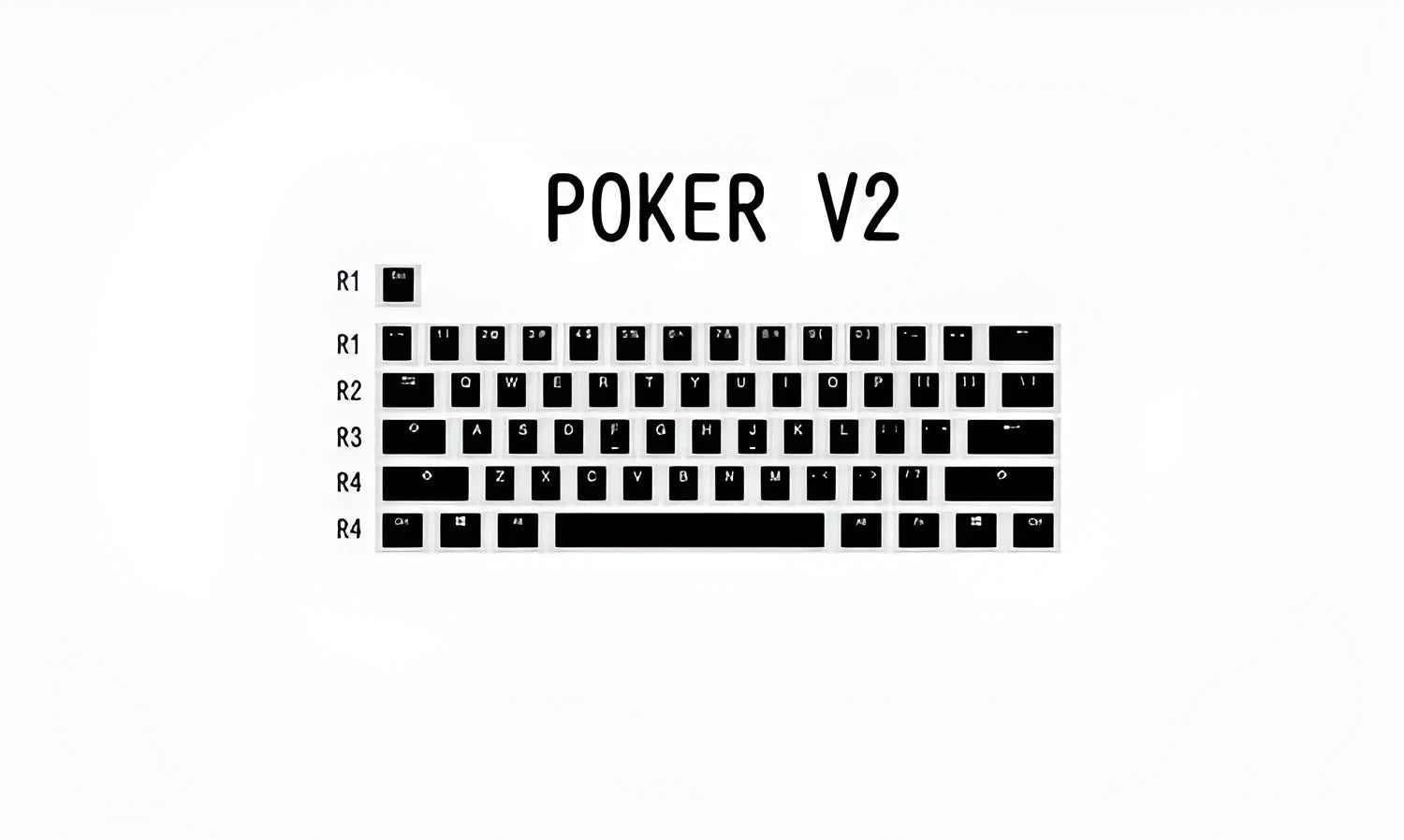Pudding V2 doubleshot PBT mechanical keyboard keycaps with white/black retro colourway and translucent legends for backlit keyboards