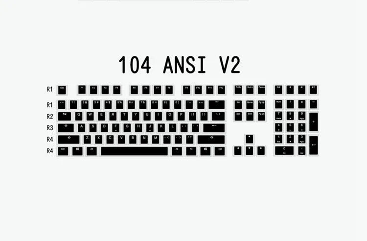 Pudding V2 doubleshot PBT mechanical keyboard keycaps with white/black retro colourway and translucent legends for backlit keyboards