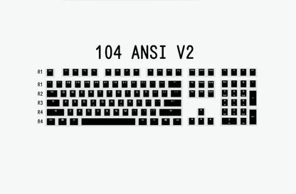 Pudding V2 doubleshot PBT mechanical keyboard keycaps with white/black retro colourway and translucent legends for backlit keyboards