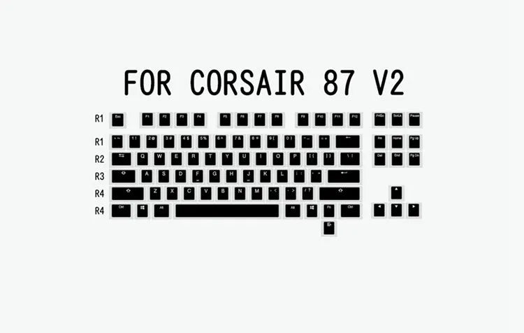 Pudding V2 doubleshot PBT mechanical keyboard keycaps with white/black retro colourway and translucent legends for backlit keyboards