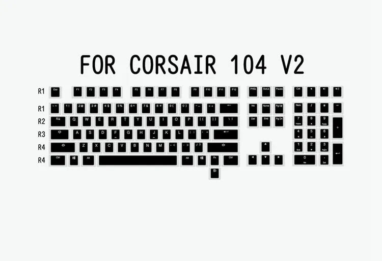 Pudding V2 doubleshot PBT mechanical keyboard keycaps with white/black retro colourway and translucent legends for backlit keyboards