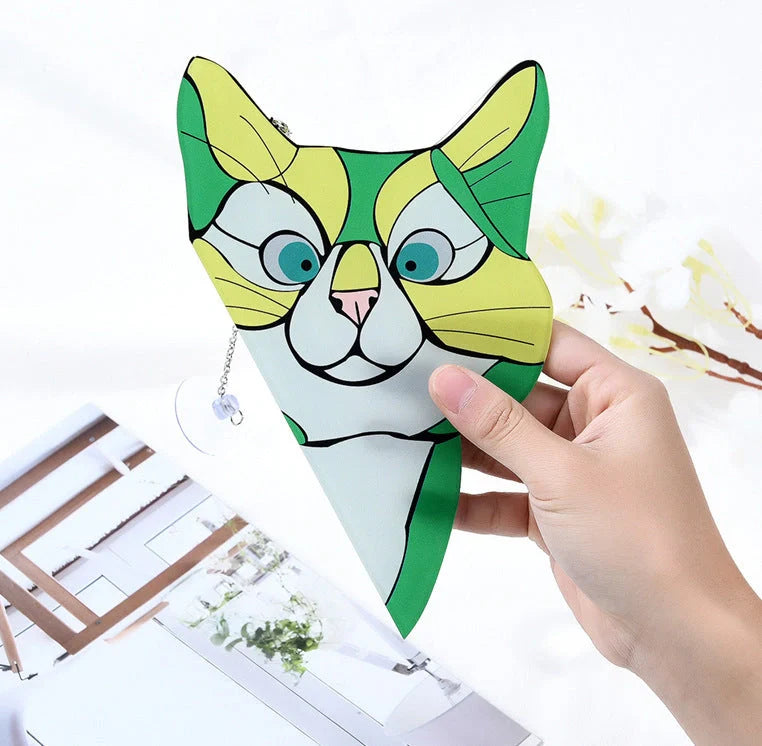 Colorful PVC cat window sticker with double-sided design for home and car decoration