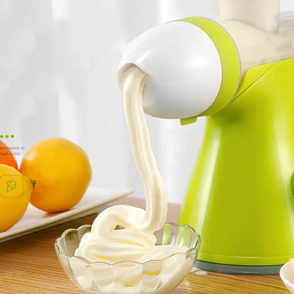 Stainless steel manual citrus juicer with hand crank and 500ml collection container