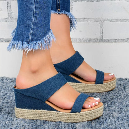 Casual wedge heel sandals in multiple colors with a comfortable 3-5CM heel height