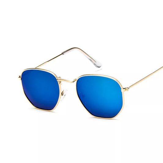 Metal Polygonal Sunglasses with retro design and UV protection