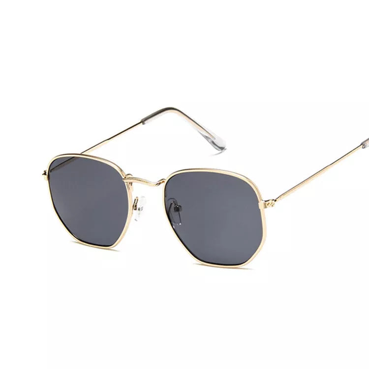 Metal Polygonal Sunglasses with retro design and UV protection
