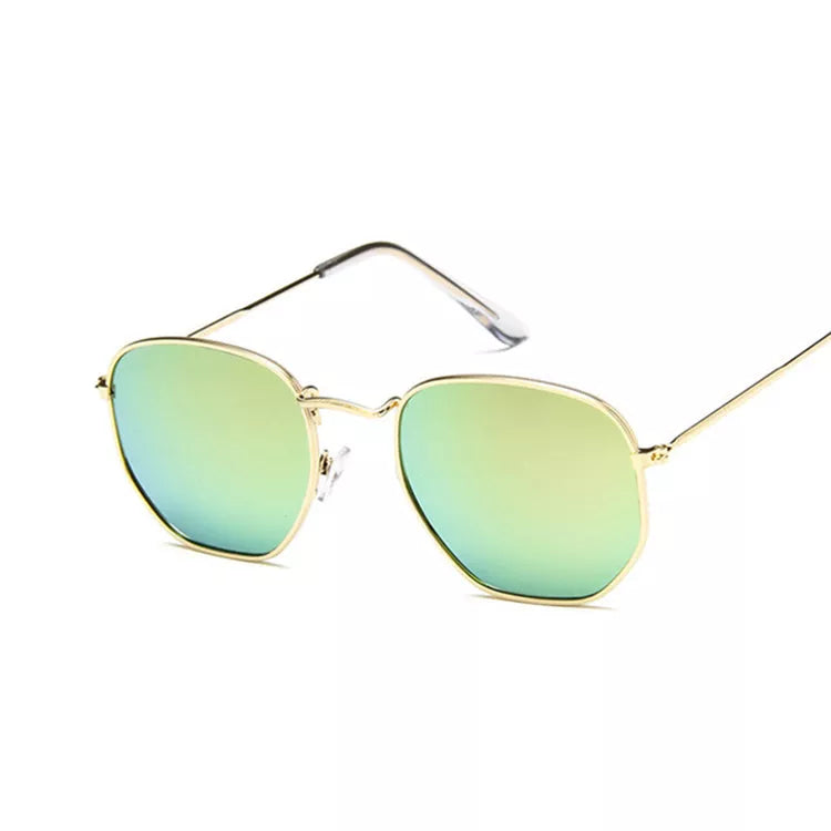 Metal Polygonal Sunglasses with retro design and UV protection
