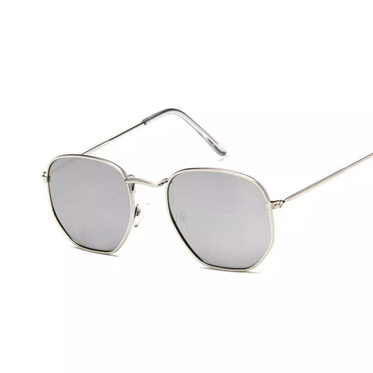 Metal Polygonal Sunglasses with retro design and UV protection