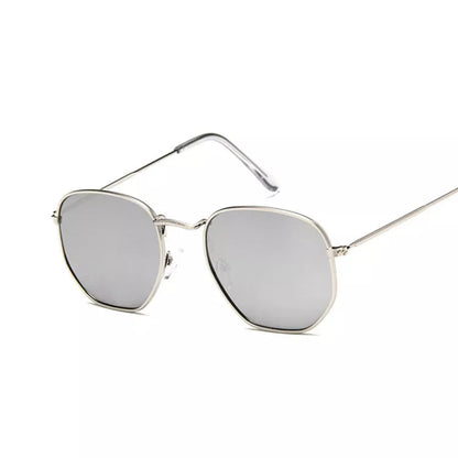 Metal Polygonal Sunglasses with retro design and UV protection