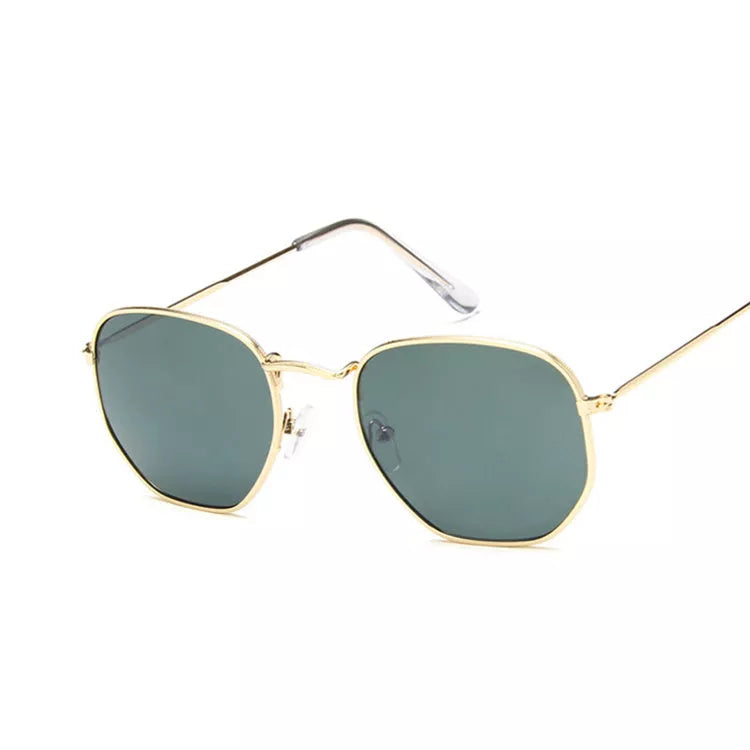 Metal Polygonal Sunglasses with retro design and UV protection