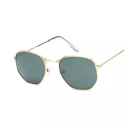 Metal Polygonal Sunglasses with retro design and UV protection