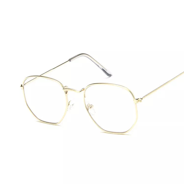 Metal Polygonal Sunglasses with retro design and UV protection