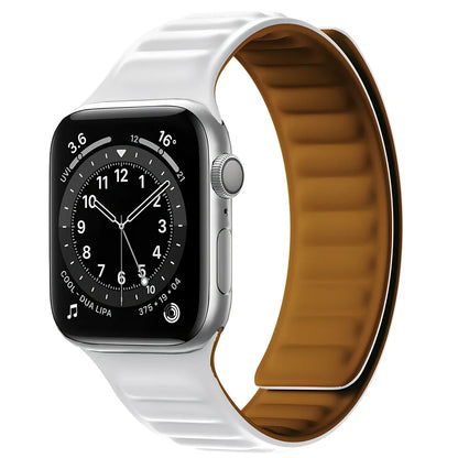 45g silicone magnetic watch strap in multiple colours showing magnetic closure mechanism