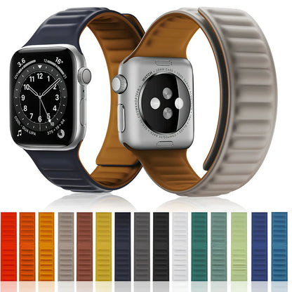 45g silicone magnetic watch strap in multiple colours showing magnetic closure mechanism