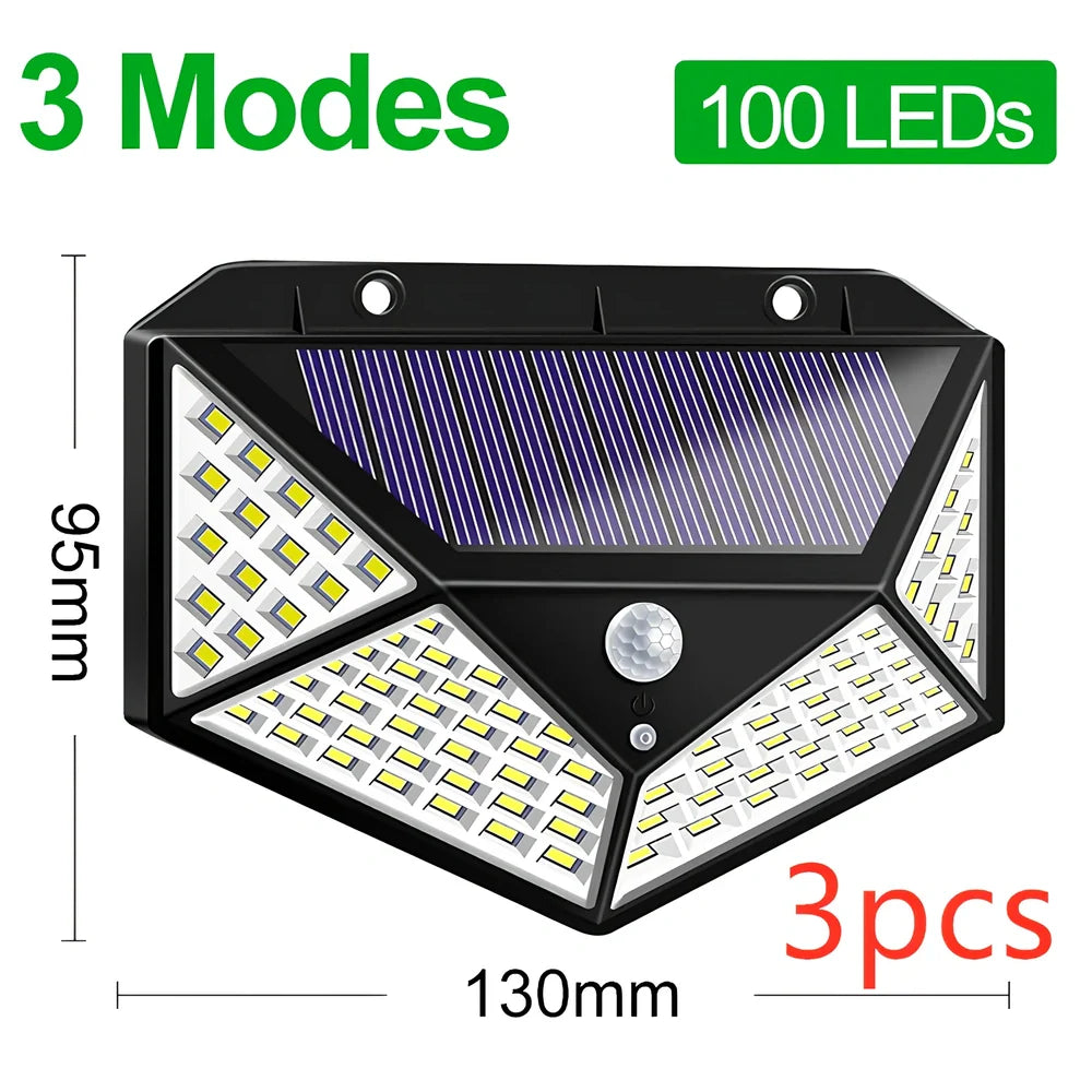 Solar sensor light in black ABS plastic with 20 LEDs and infrared motion detection, package 130x102x55mm