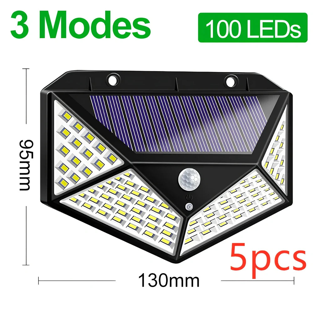 Solar sensor light in black ABS plastic with 20 LEDs and infrared motion detection, package 130x102x55mm