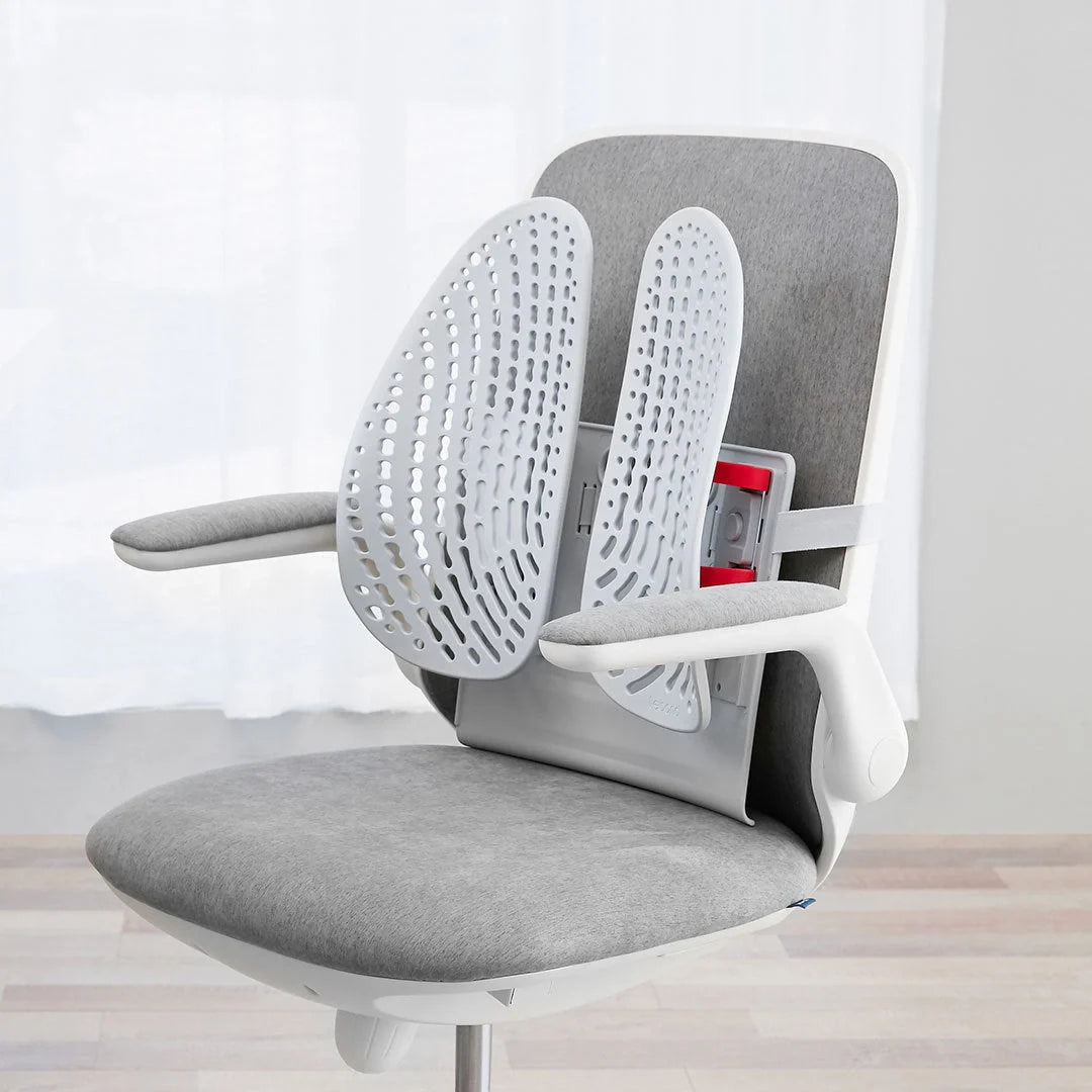 Adjustable lumbar support cushion with ventilated mesh for cars and office chairs