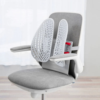 Adjustable lumbar support cushion with ventilated mesh for cars and office chairs