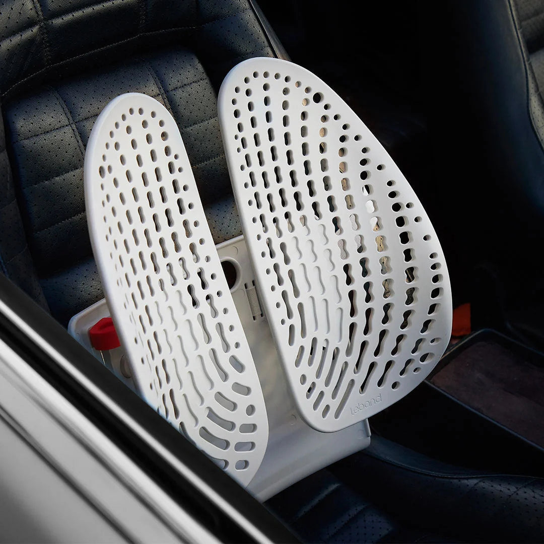 Adjustable lumbar support cushion with ventilated mesh for cars and office chairs