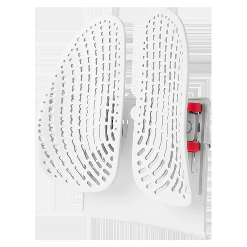 Adjustable lumbar support cushion with ventilated mesh for cars and office chairs