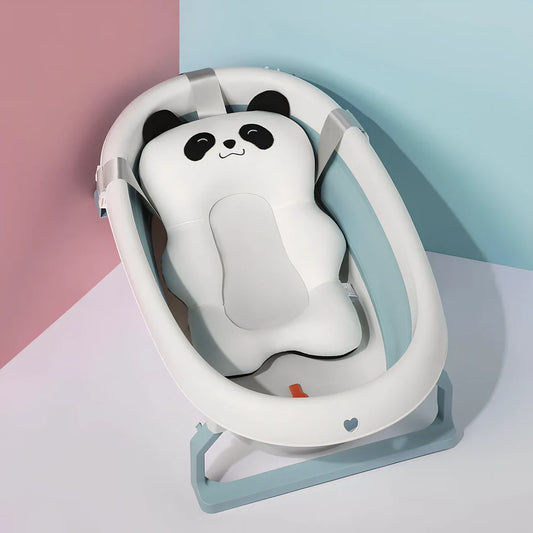 Newborn bath suspension pad with milk silk fabric and EPS particle filling for infant bathing support