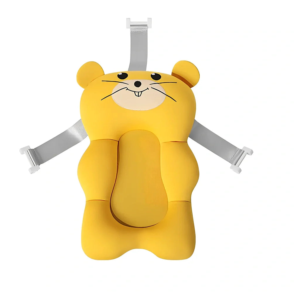 Newborn bath suspension pad with milk silk fabric and EPS particle filling for infant bathing support