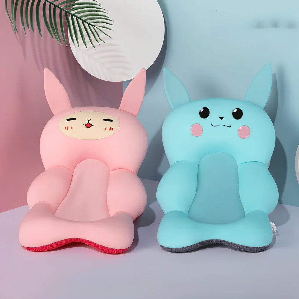 Newborn bath suspension pad with milk silk fabric and EPS particle filling for infant bathing support