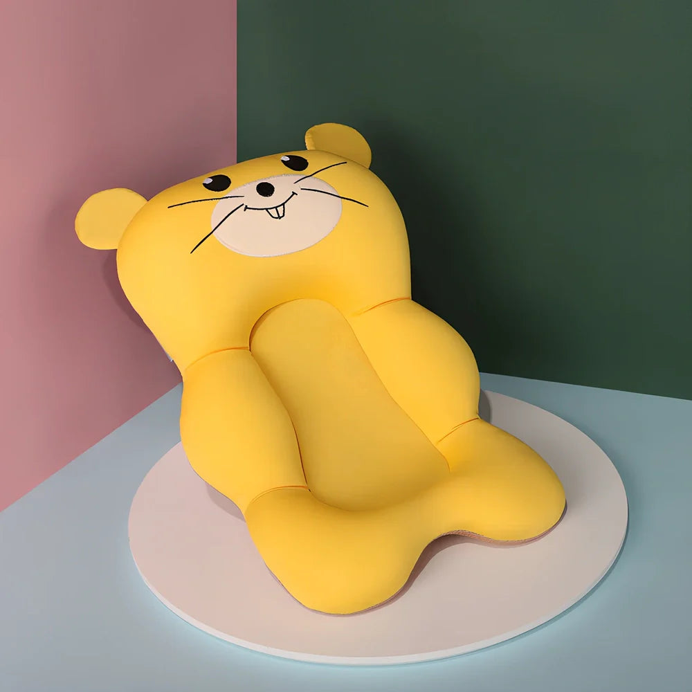 Newborn bath suspension pad with milk silk fabric and EPS particle filling for infant bathing support