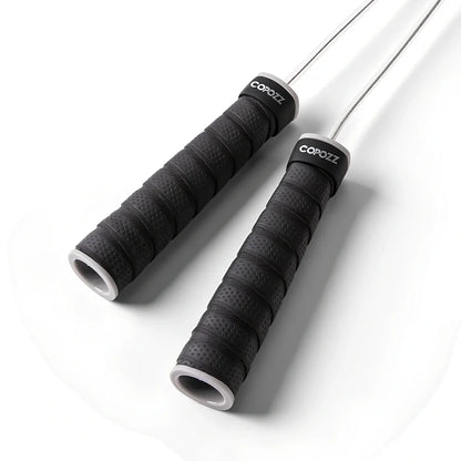 Professional silicone skipping rope with ball bearing handles and 3-metre cord for fitness training