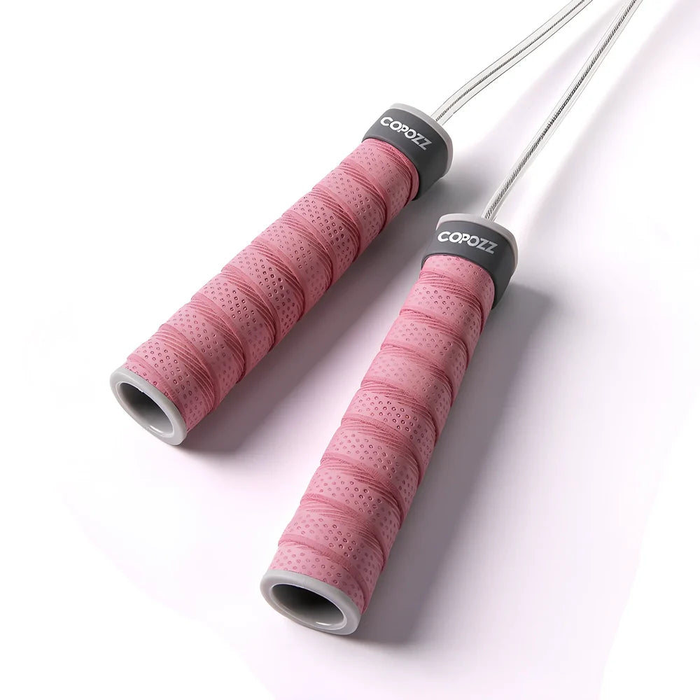 Professional silicone skipping rope with ball bearing handles and 3-metre cord for fitness training