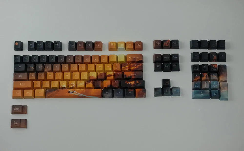 Saturn engraved mechanical keyboard keycaps set with 108+2 keys and wireless USB connectivity
