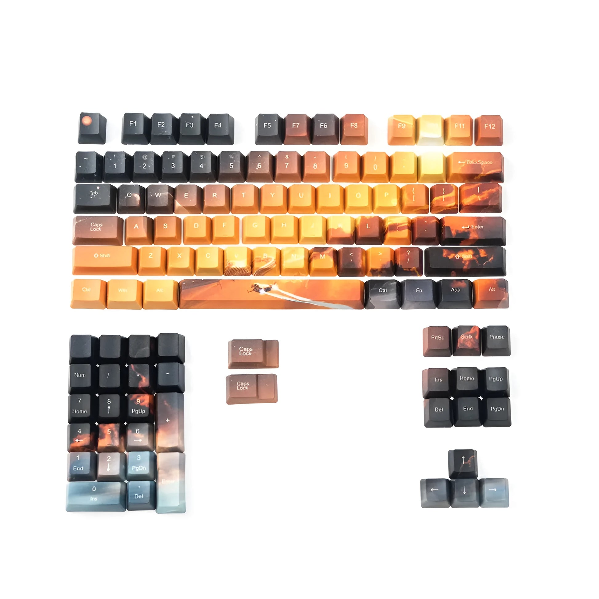 Saturn engraved mechanical keyboard keycaps set with 108+2 keys and wireless USB connectivity