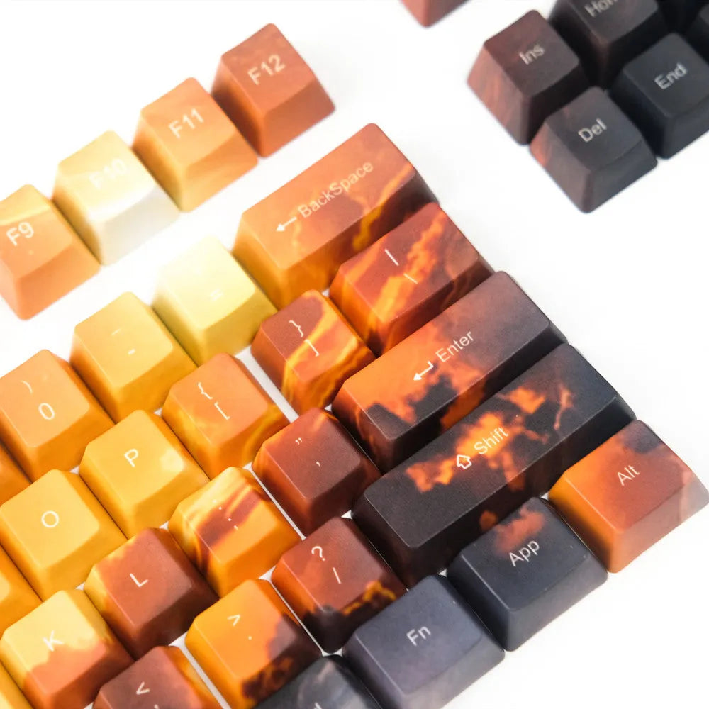 Saturn engraved mechanical keyboard keycaps set with 108+2 keys and wireless USB connectivity