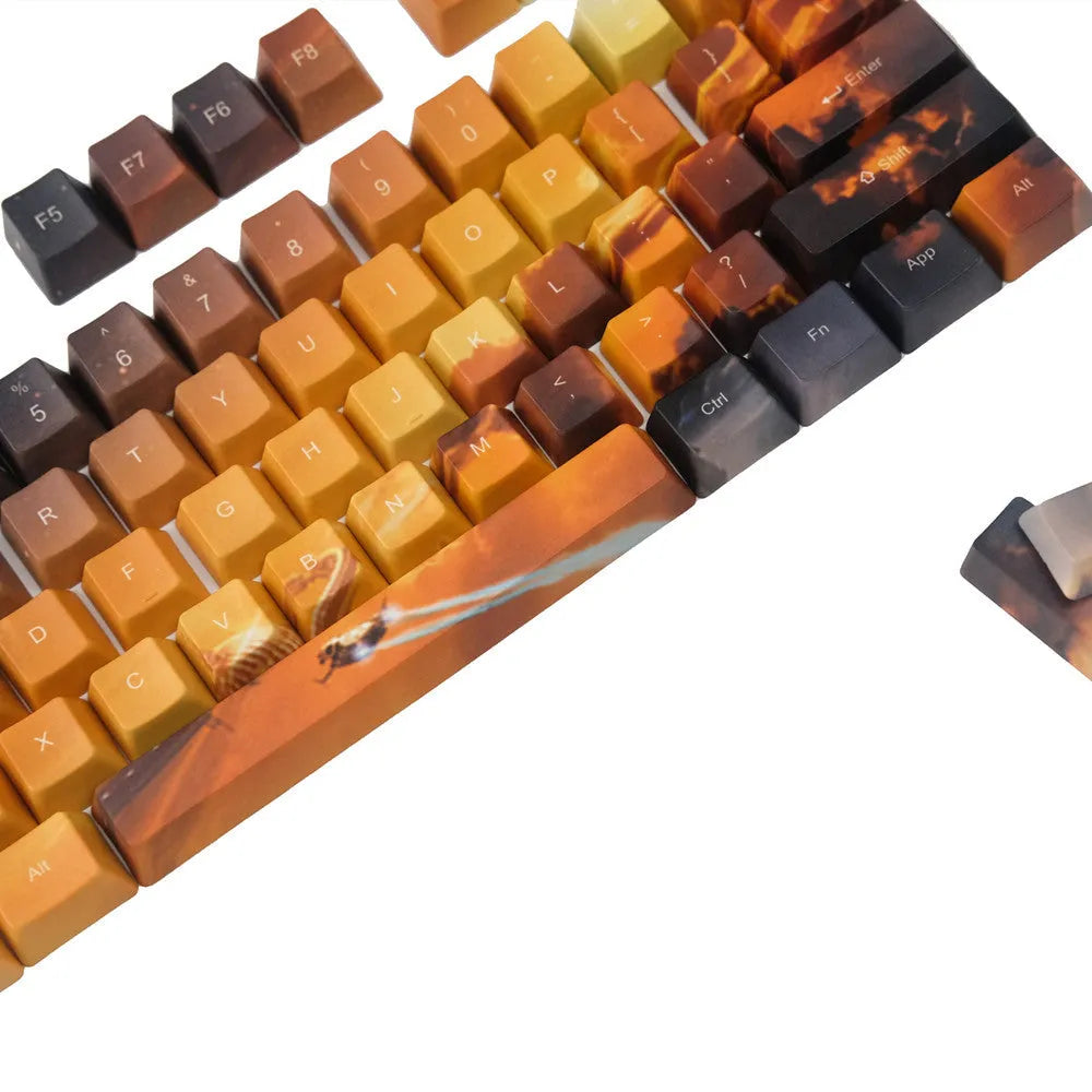Saturn engraved mechanical keyboard keycaps set with 108+2 keys and wireless USB connectivity
