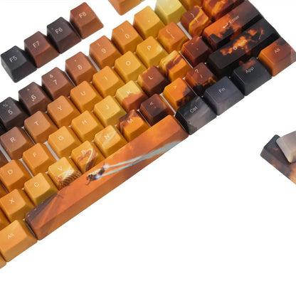 Saturn engraved mechanical keyboard keycaps set with 108+2 keys and wireless USB connectivity