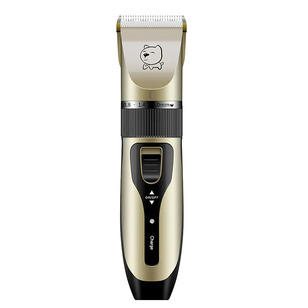 Bodaner rechargeable pet hair clipper with comb attachments for dog grooming measuring 18cm length