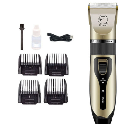 Bodaner rechargeable pet hair clipper with comb attachments for dog grooming measuring 18cm length