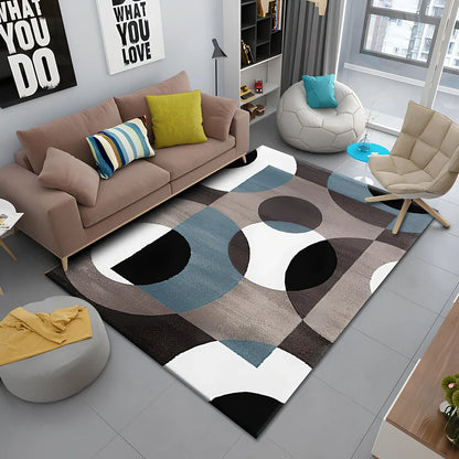 Persian-style polyester rug with non-slip backing in sizes 40x60cm to 80x120cm