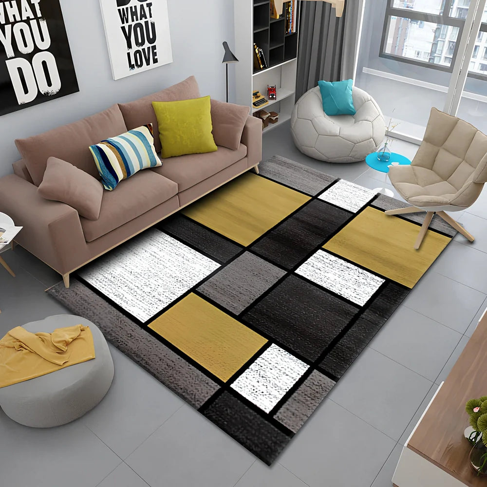 Persian-style polyester rug with non-slip backing in sizes 40x60cm to 80x120cm