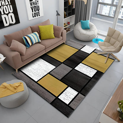 Persian-style polyester rug with non-slip backing in sizes 40x60cm to 80x120cm