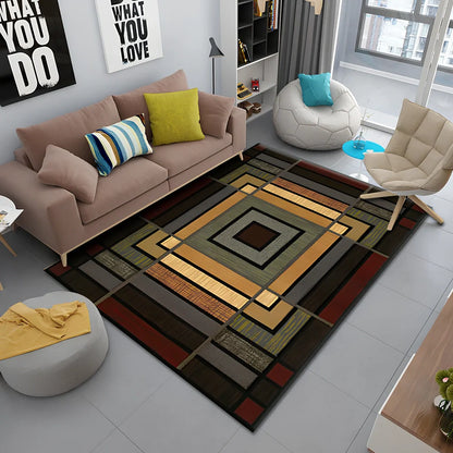 Persian-style polyester rug with non-slip backing in sizes 40x60cm to 80x120cm