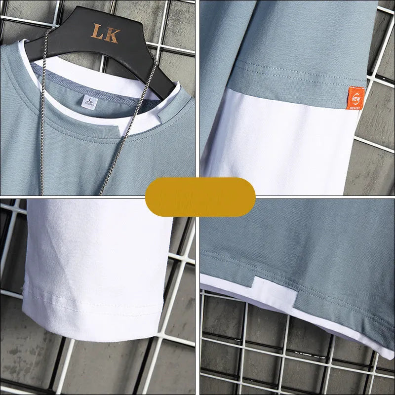 Long sleeve round neck top in black, blue, dark grey or white, loose fit plain design for autumn layering