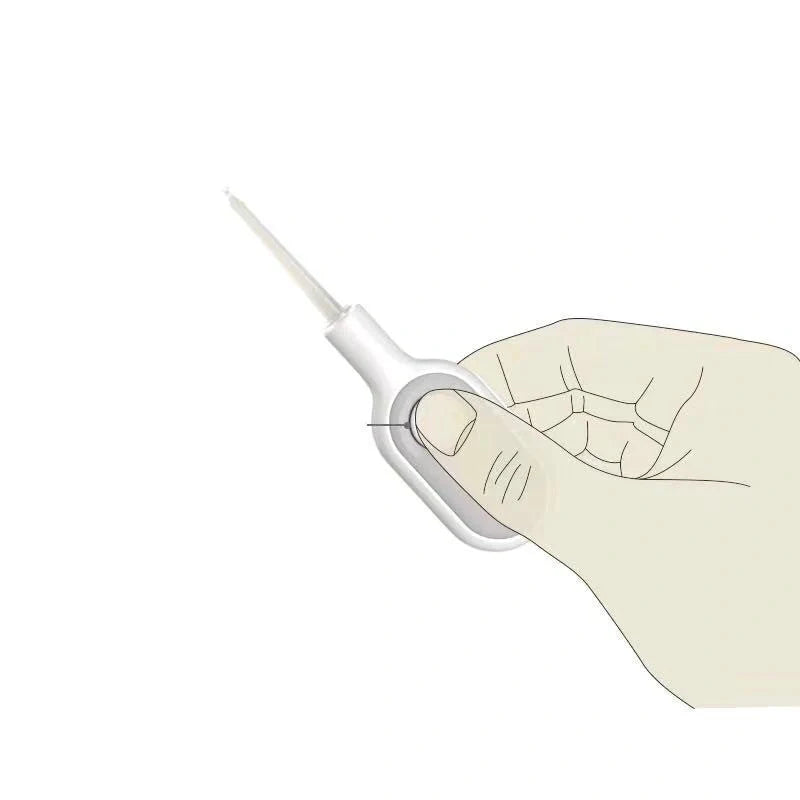 Baby Ear Cleaner with luminous tip for safe earwax removal, white color