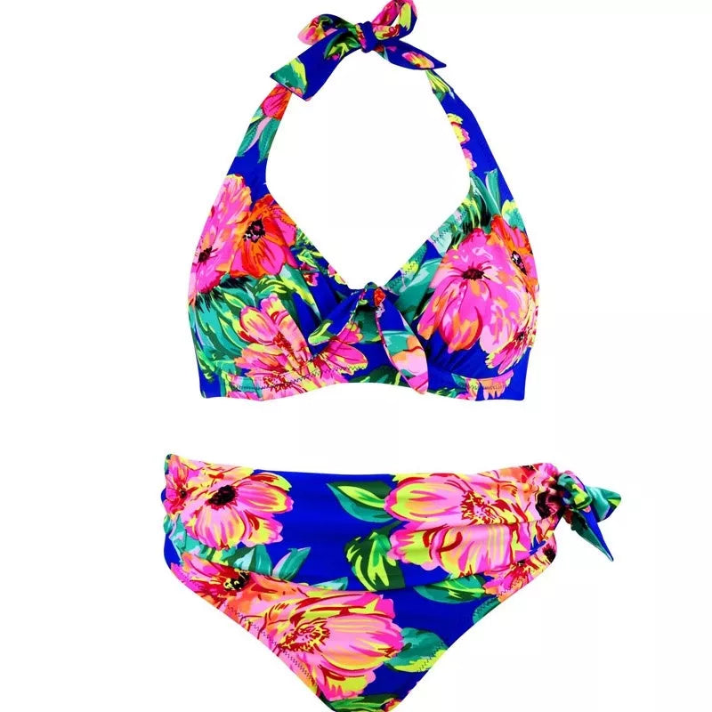 High cut plus size bikini with steel support in various colors