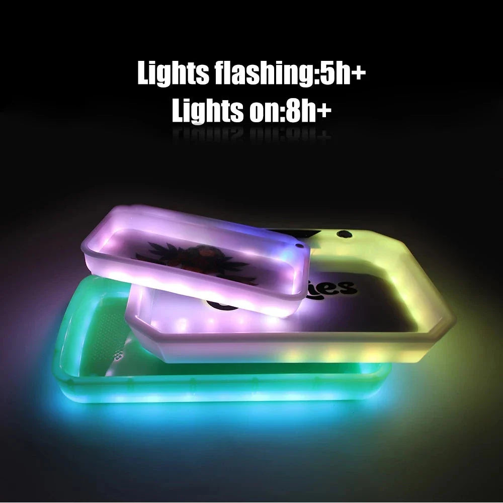 Elegant LED Cigarette Paper Tray with Vibrant Color-Changing Lights for Stylish Smoking Accessories