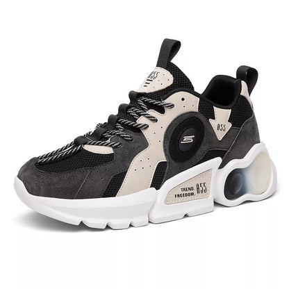 Korean men's casual running shoes with breathable mesh upper and rubber sole